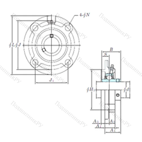 Подшипниковый узел шариковый радиальный UCFC 206-18