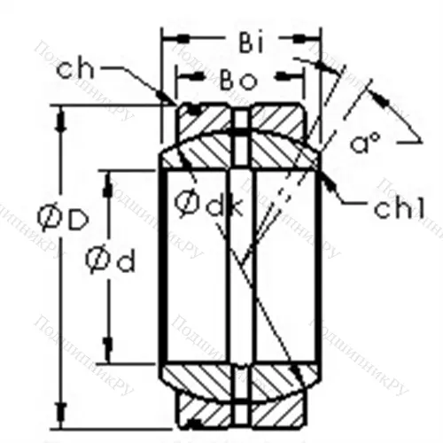 Подшипник скольжения сферический GE 110XS/K