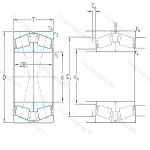 Подшипник роликовый радиально-упорный спаренный