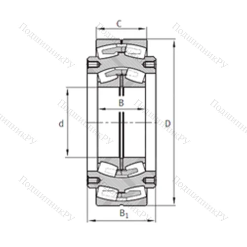 Подшипник роликовый радиальный самоцентрирующийся Z-522400.04.DRGL от производителя  FAG