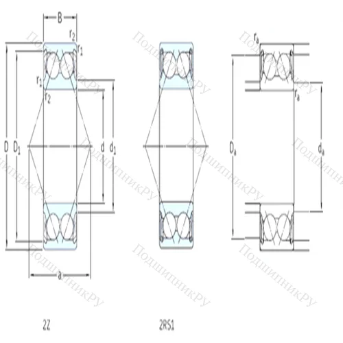 Подшипник шариковый радиально-упорный 3204A-2Z от производителя  SKF