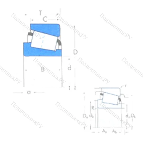 Подшипник роликовый радиально-упорный LM 29748/LM 29710 от производителя  TIMKEN