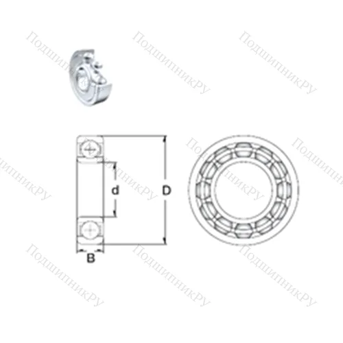 Подшипник шариковый радиальный 61906-2Z от производителя  ZEN