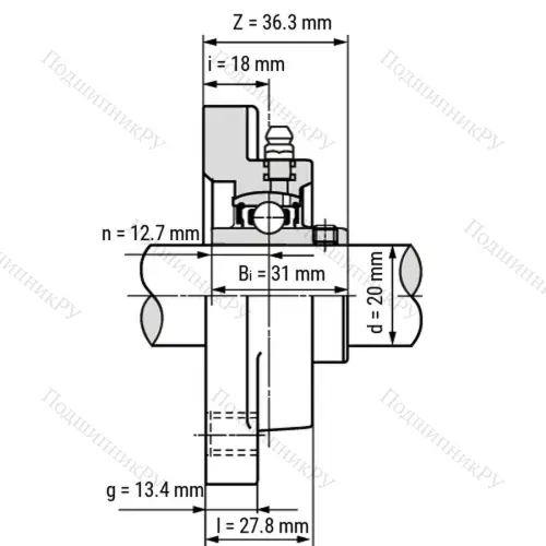 Подшипниковый узел SS-UCFPL 204-W - Вал: 20 мм от производителя  LPZ