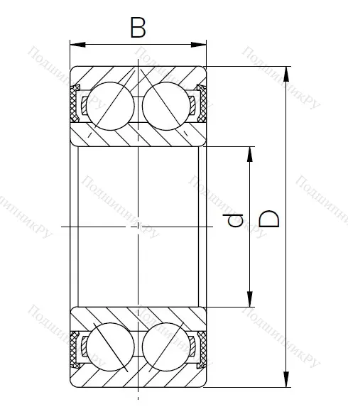 Радиально-упорный шариковый подшипник 3056210 2RS (3210 2RS) в Калининграде