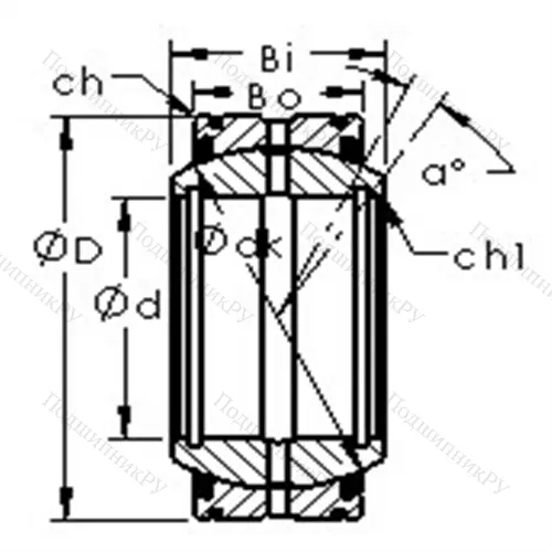Подшипник скольжения сферический GEK 40XS-2RS