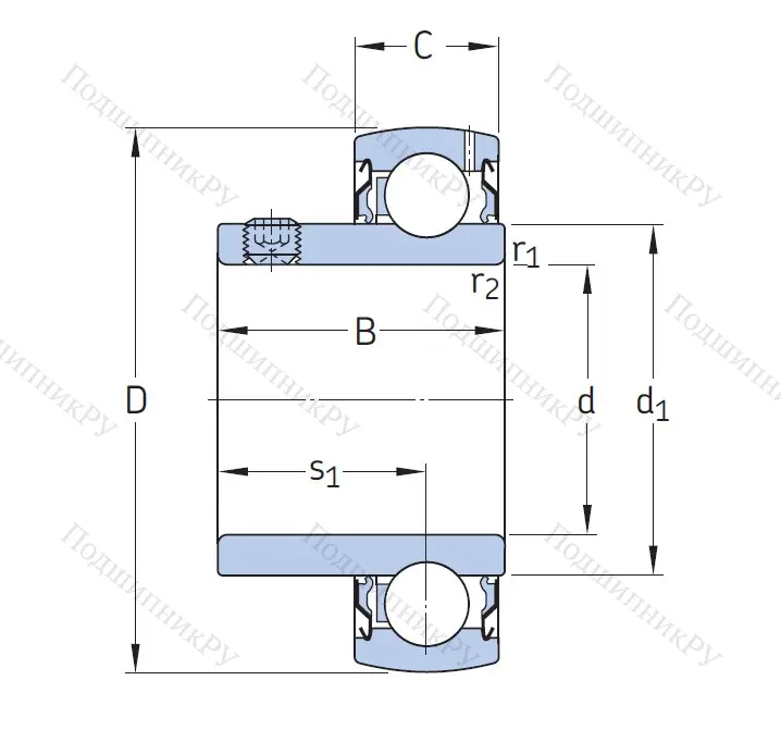 Корпусный подшипник YAT 207