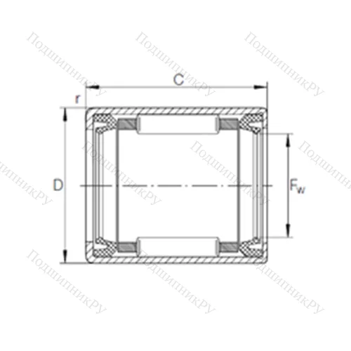 Подшипник игольчатый радиальный HK 1014.2RS FPM DK B