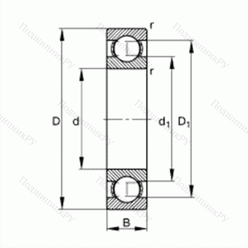 Подшипник шариковый радиальный 61838 от производителя  FAG Подшипник шариковый радиальный 61838 от производителя  FAG