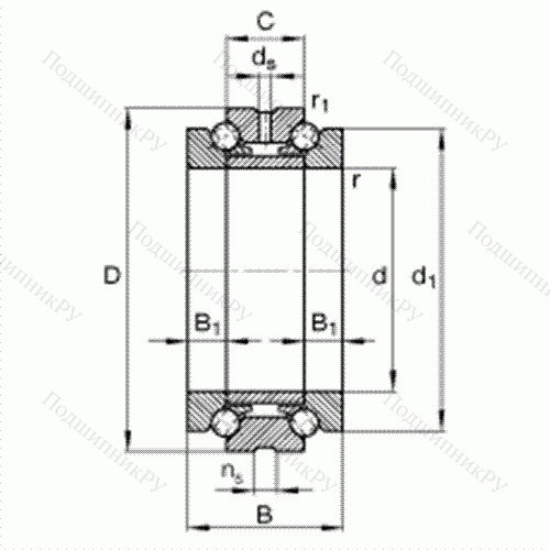 Подшипник шариковый упорно-радиальный 234408-M-SP от производителя  FAG Подшипник шариковый упорно-радиальный 234408-M-SP от производителя  FAG