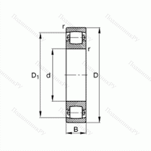 Подшипник роликовый однорядный сферический 20221-MB от производителя  FAG Подшипник роликовый однорядный сферический 20221-MB от производителя  FAG