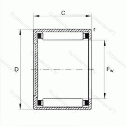 Подшипник роликовый игольчатый с одним наружным штампованным кольцом, закрытым с одной стороны BCE 36-TN