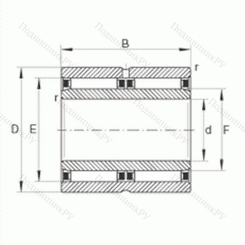 Подшипник роликовый игольчатый NAO 30X 45X 26-ZW-ASR 1