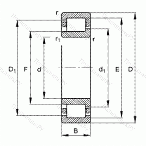 Подшипник роликовый радиальный NJ 316-E-TVP 2 от производителя  FAG Подшипник роликовый радиальный NJ 316-E-TVP 2 от производителя  FAG