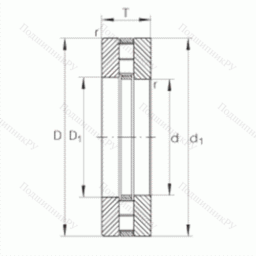 Подшипник роликовый упорный 89308-TV от производителя  INA Подшипник роликовый упорный 89308-TV от производителя  INA