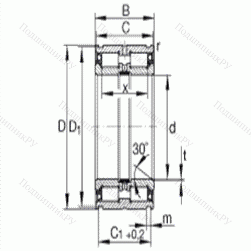 Подшипник роликовый радиальный SL 045016-PP от производителя  INA Подшипник роликовый радиальный SL 045016-PP от производителя  INA