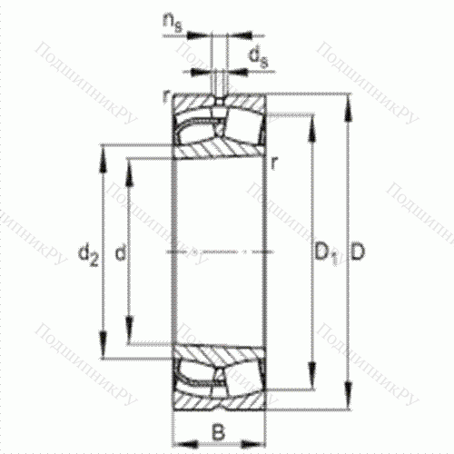 Подшипник роликовый самоустанавливающийся 23056-E 1-K от производителя  FAG Подшипник роликовый самоустанавливающийся 23056-E 1-K от производителя  FAG