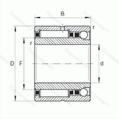 Шарикоподшипник радиально-упорный комбинированный с игольчатыми роликами NKIA 5906 от производителя  INA Шарикоподшипник радиально-упорный комбинированный с игольчатыми роликами NKIA 5906 от производителя  INA